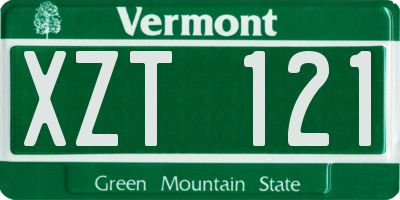 VT license plate XZT121