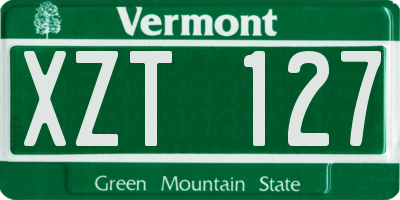 VT license plate XZT127