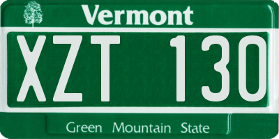VT license plate XZT130