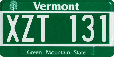 VT license plate XZT131
