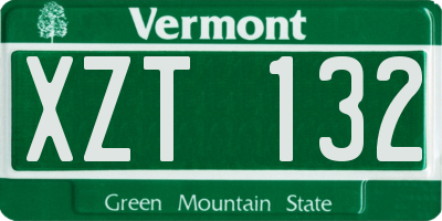VT license plate XZT132