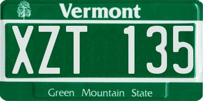 VT license plate XZT135