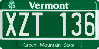 VT license plate XZT136