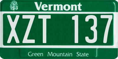 VT license plate XZT137
