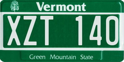 VT license plate XZT140