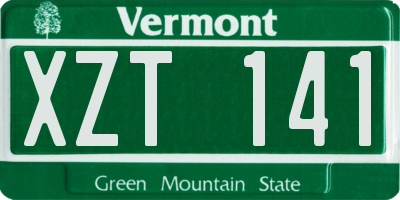VT license plate XZT141