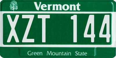 VT license plate XZT144