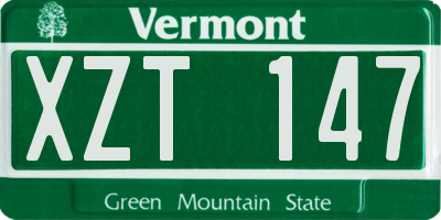 VT license plate XZT147