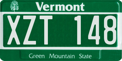 VT license plate XZT148