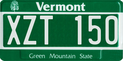 VT license plate XZT150