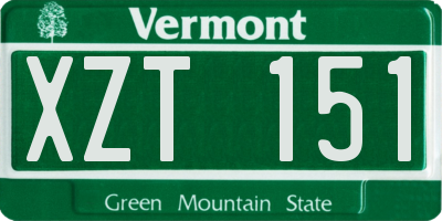 VT license plate XZT151