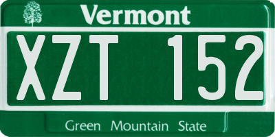 VT license plate XZT152