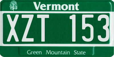 VT license plate XZT153