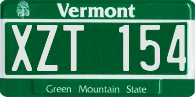 VT license plate XZT154