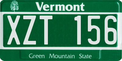 VT license plate XZT156