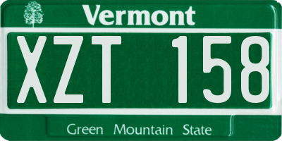 VT license plate XZT158