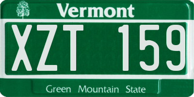 VT license plate XZT159