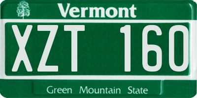 VT license plate XZT160