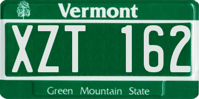VT license plate XZT162