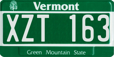 VT license plate XZT163