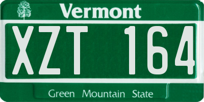 VT license plate XZT164