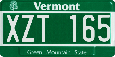 VT license plate XZT165