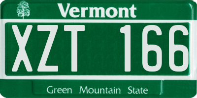 VT license plate XZT166