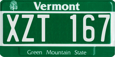 VT license plate XZT167
