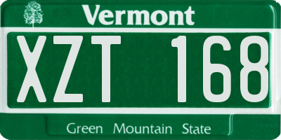 VT license plate XZT168