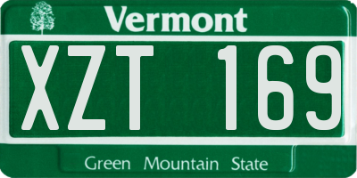 VT license plate XZT169