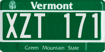 VT license plate XZT171