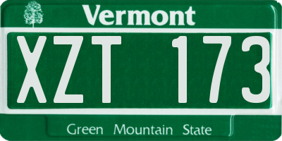 VT license plate XZT173
