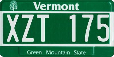 VT license plate XZT175
