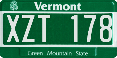 VT license plate XZT178