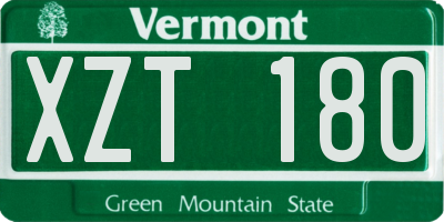 VT license plate XZT180