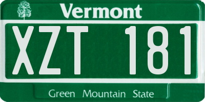VT license plate XZT181
