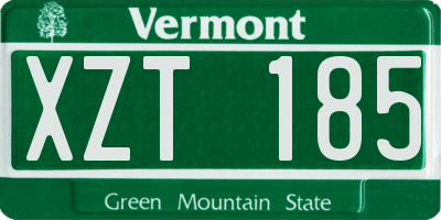 VT license plate XZT185