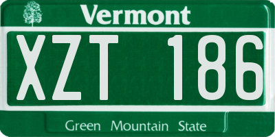 VT license plate XZT186