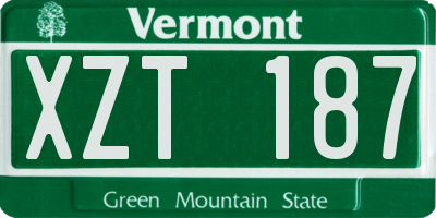 VT license plate XZT187