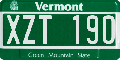 VT license plate XZT190