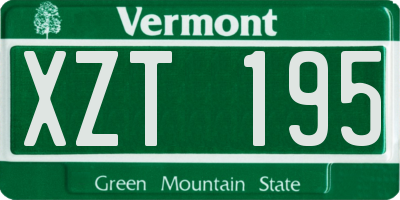 VT license plate XZT195