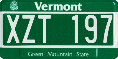 VT license plate XZT197