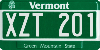 VT license plate XZT201