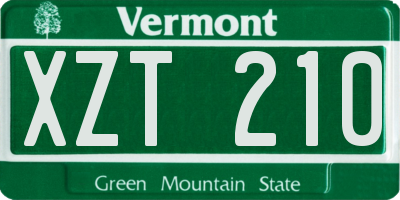 VT license plate XZT210