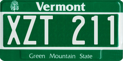 VT license plate XZT211