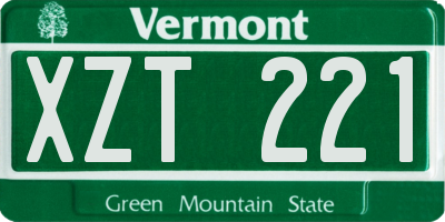VT license plate XZT221