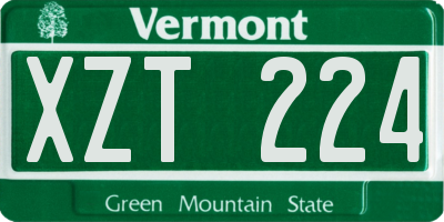VT license plate XZT224