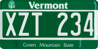 VT license plate XZT234
