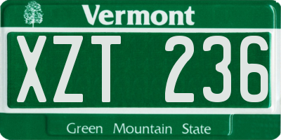 VT license plate XZT236