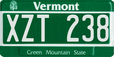 VT license plate XZT238